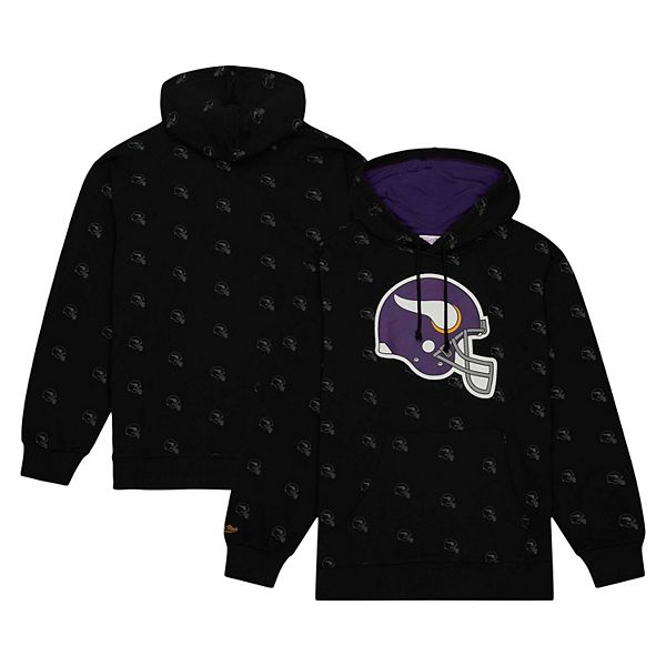 

Мужская черная толстовка с капюшоном Minnesota Vikings Allover Print Fleece Mitchell & Ness, Черный, Мужская черная толстовка с капюшоном Minnesota Vikings Allover Print Fleece Mitchell & Ness