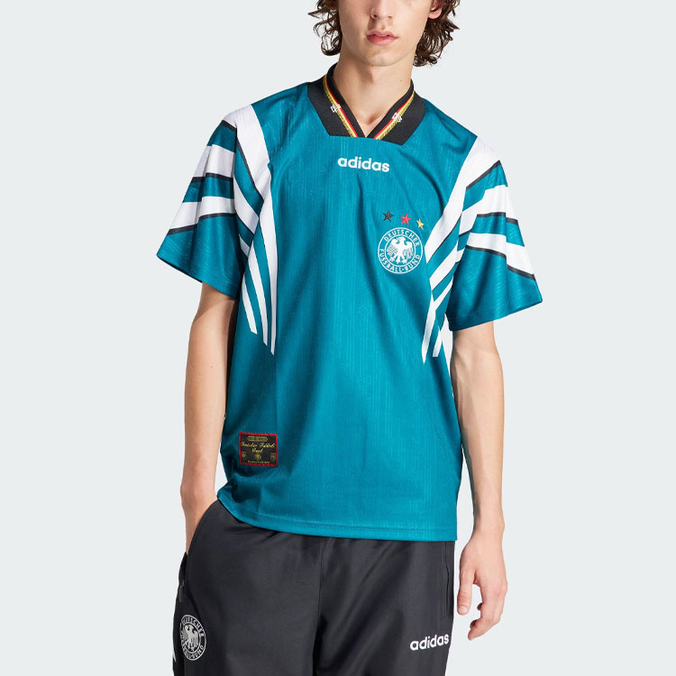 Футболка Германия гостевая '96 Adidas, темно-травянисто-зеленая — фото 3