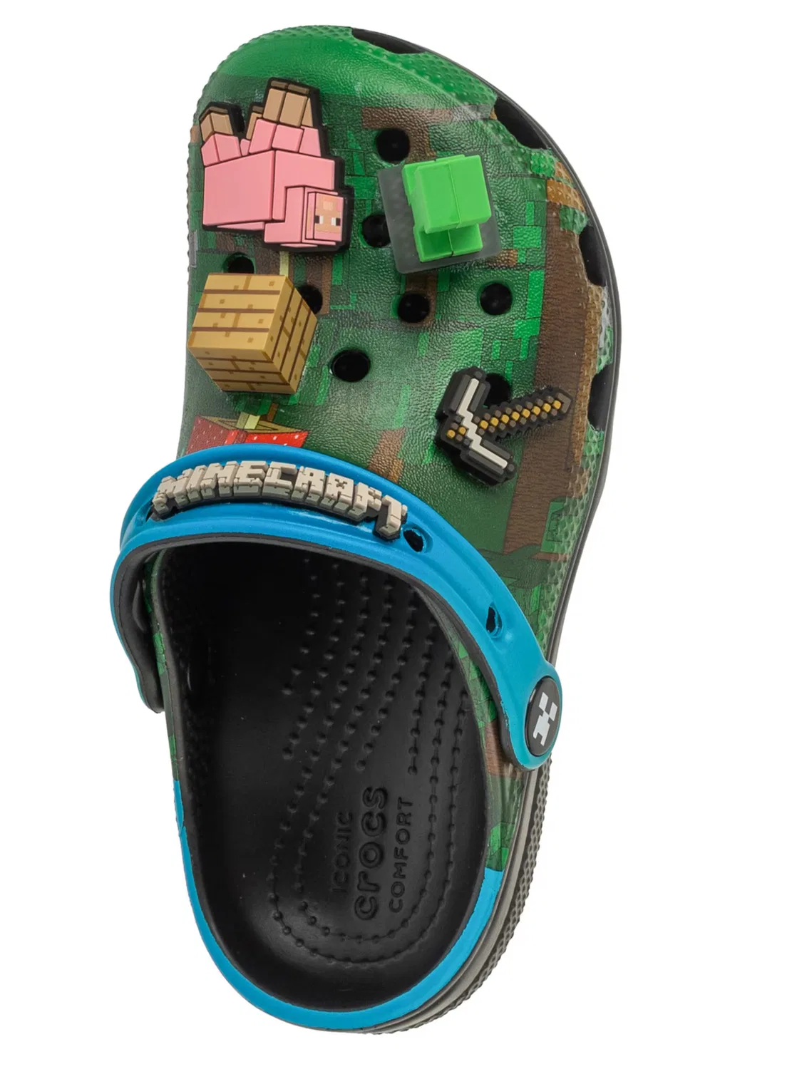Детские сандалии Crocs Classic Minecraft Clog Kids зеленого цвета — фото 4