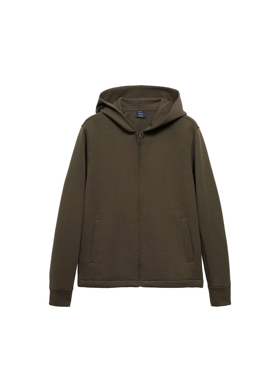 

Толстовка с капюшоном на молнии MANGO MAN Bady, оливковый