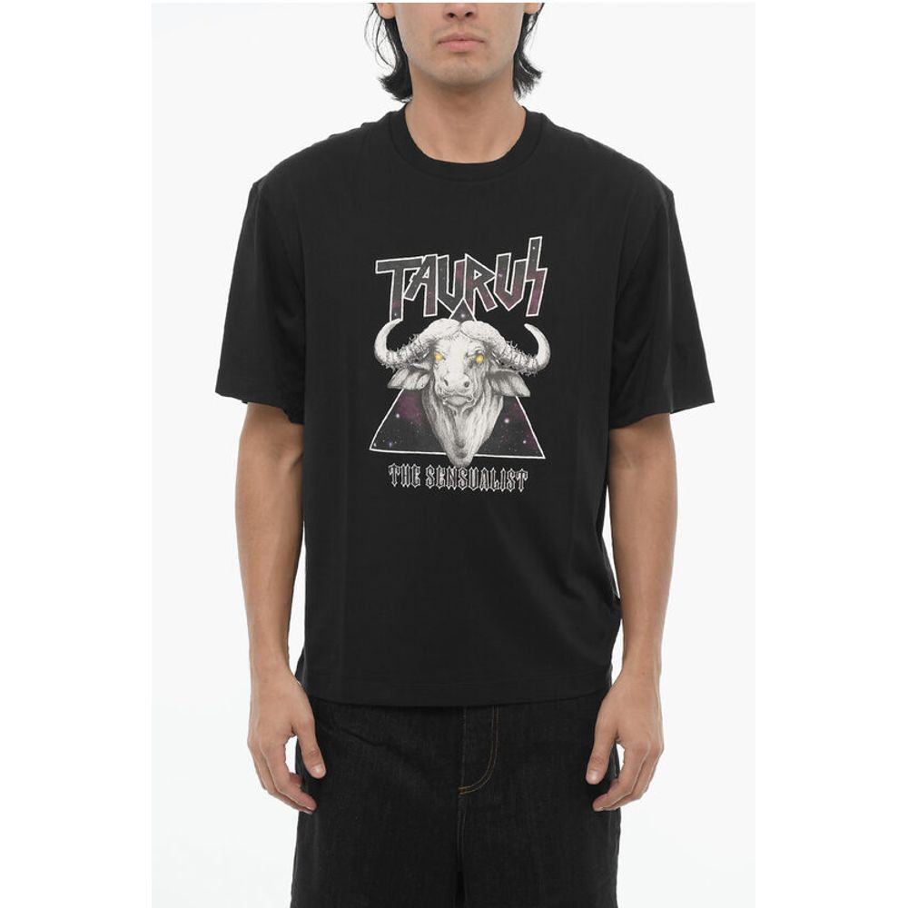 

Футболка Slim Fit с круглым вырезом и принтом ROCK BAND ZODIAC TAURUS Neil Barrett, Black