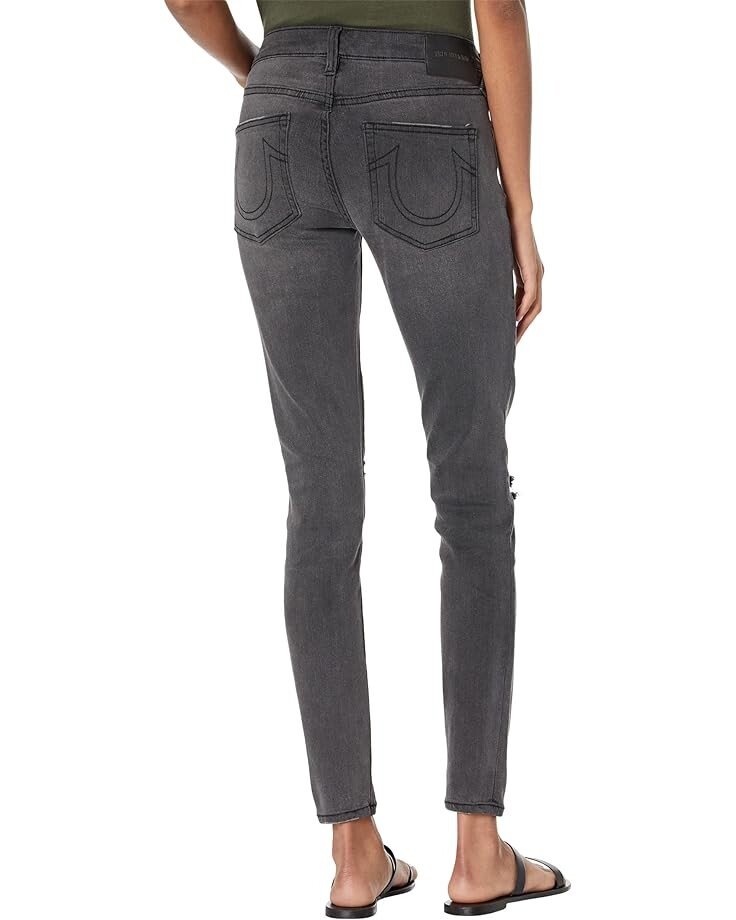 

Джинсы True Religion Jennie Mid-Rise Curvy Jeans with Destruction in Wash Black Destroy, цвет Wash Black Destroy