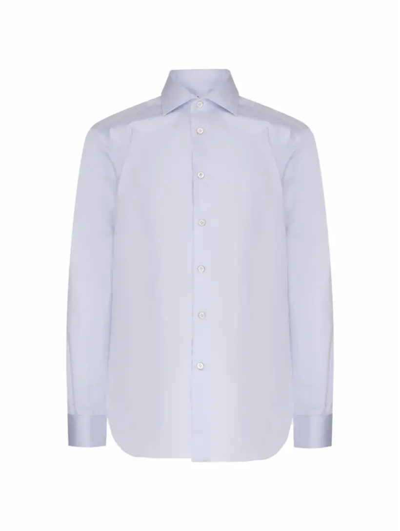 

Хлопковая рубашка Kiton, синий