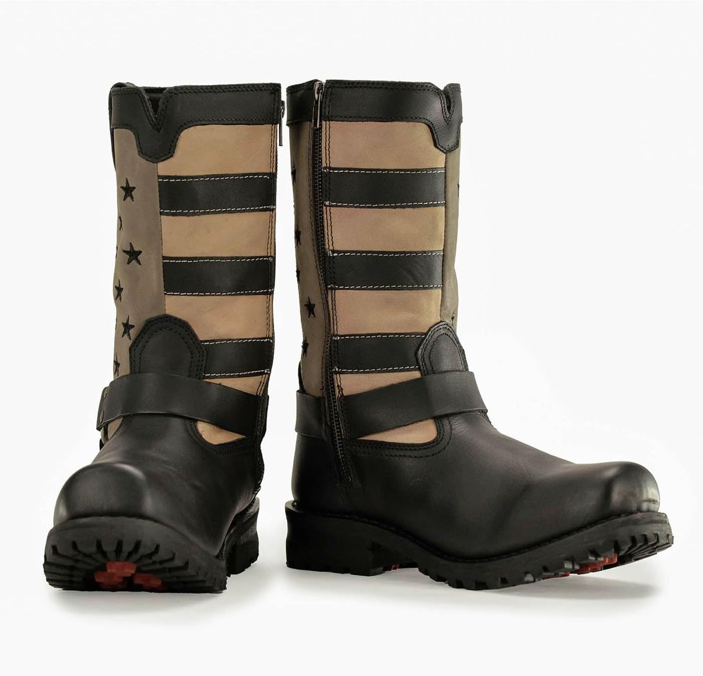 Мужские байкерские ботинки Milwaukee Leather Stars and Stripes, черные с коричневым MBM9045-10 ‎Milwaukee Leather — фото 3