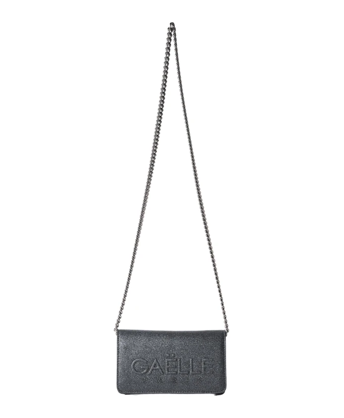 

Миниатюрная блестящая сумочка через плечо с логотипом. Gaã«Lle Paris, черный