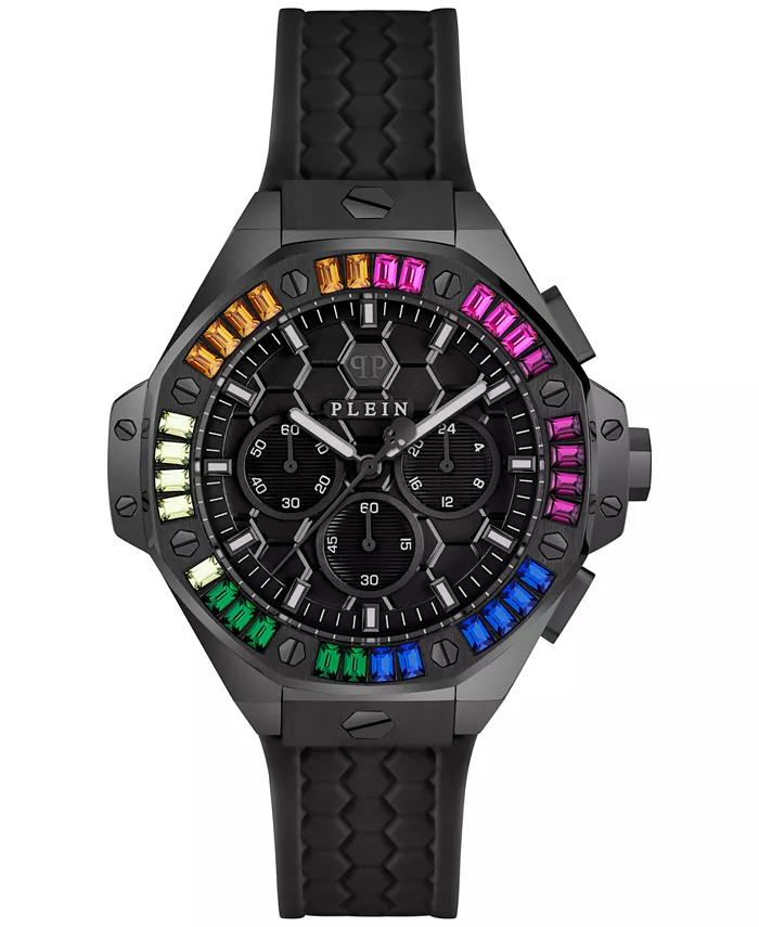 

Унисекс-часы Chronograph с черным силиконовым ремешком, 42 мм Philipp Plein