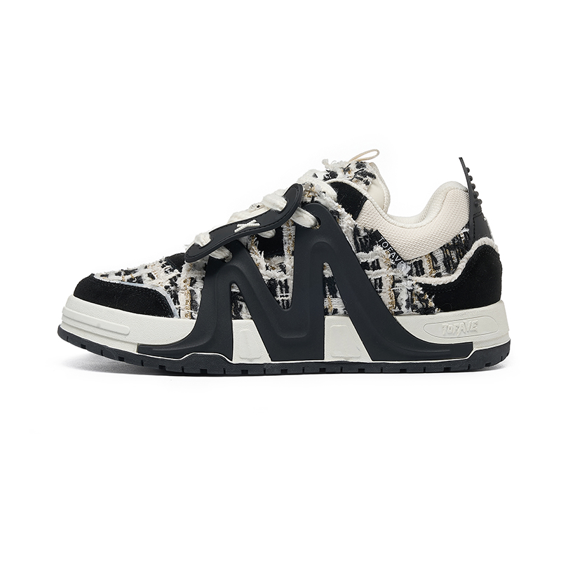 

TOFAVE Антискользящие износостойкие низкие кеды для скейтбординга унисекс бежево-черные в стиле Chanel, цвет Beige Black Chanel-Inspired