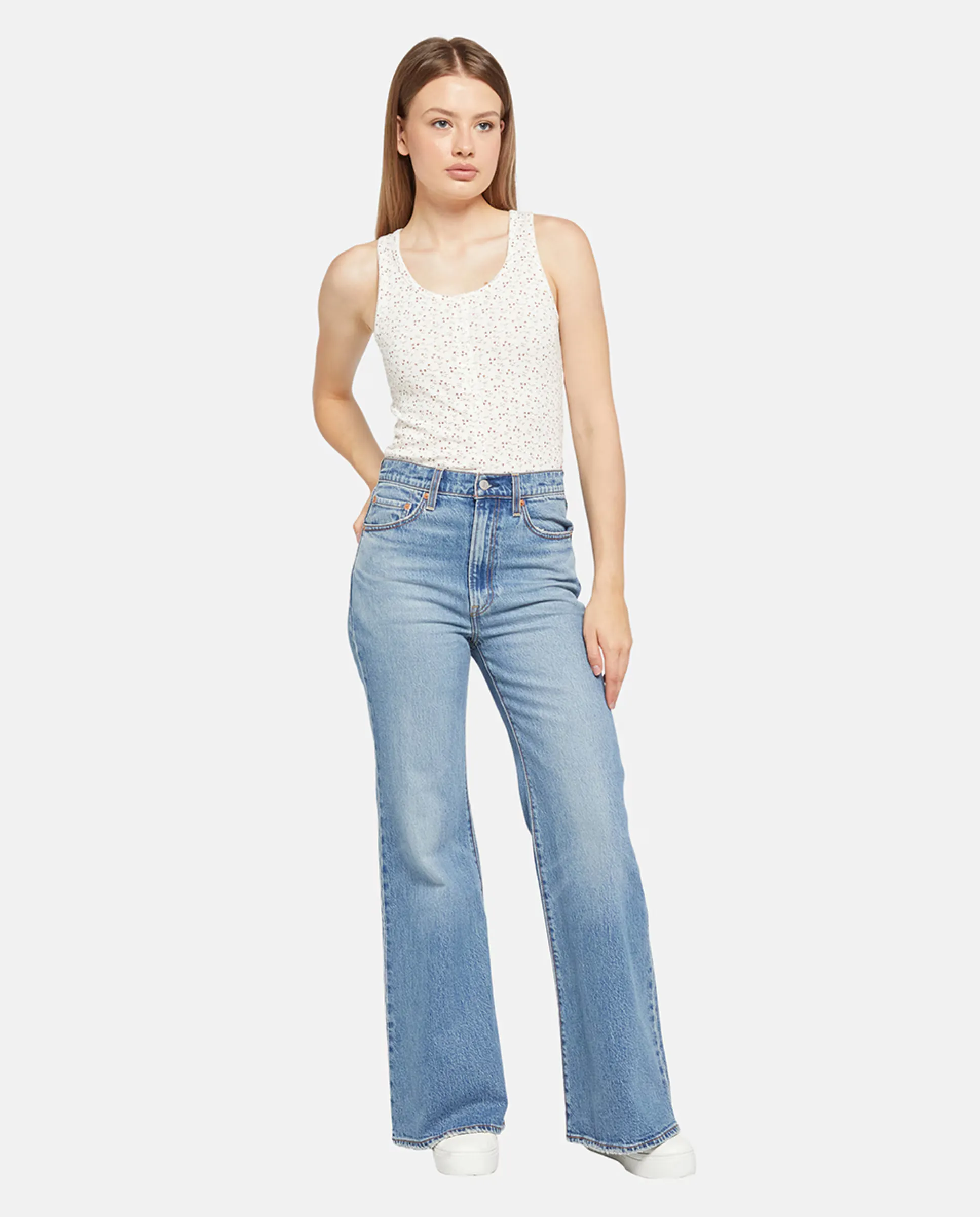 

Женские джинсы прямого кроя с высокой посадкой Ribcage Bells Levi's, синий