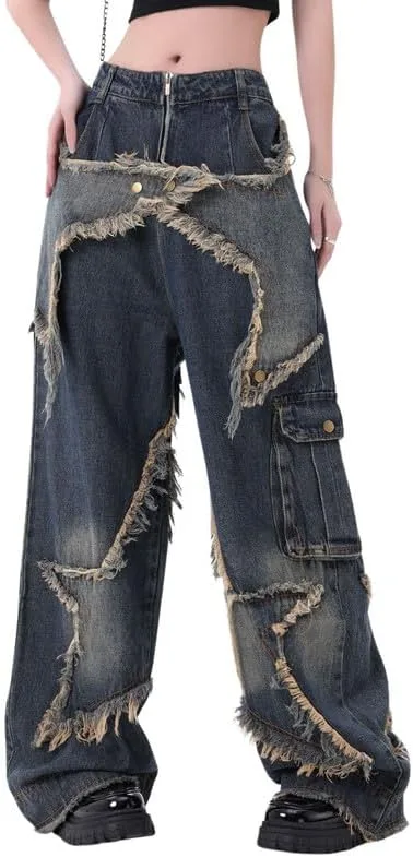 

Hopecn Y2K багги джинсы с нашивкой звезд HOPECK