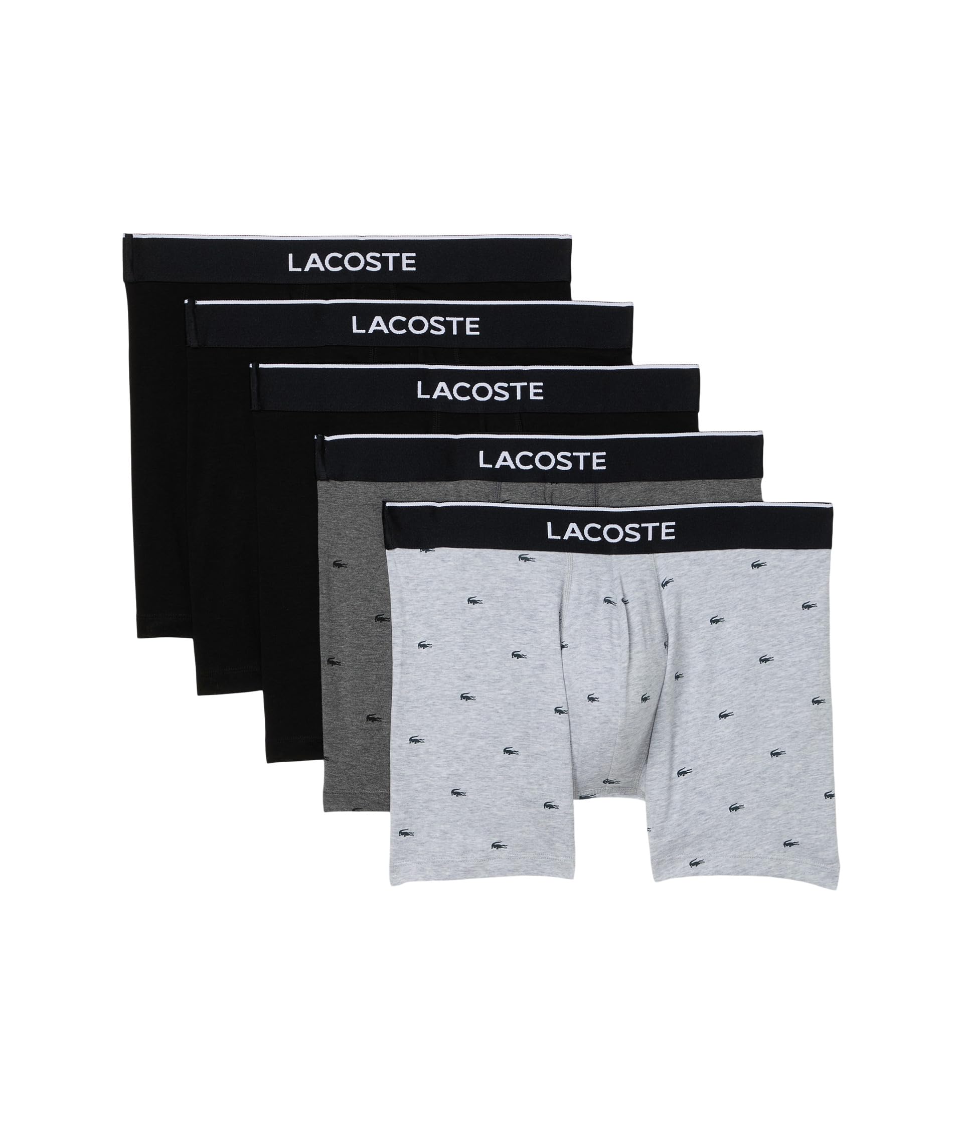 

Трусы-боксеры Lacoste 5-pack Boxer Briefs, цвет Black/Grey Chine