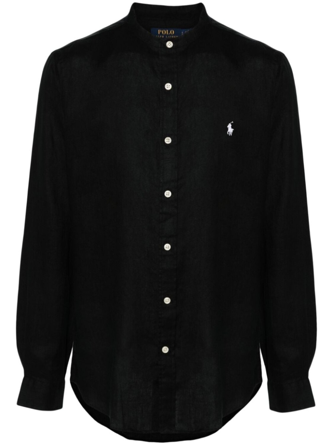 

Polo Ralph Lauren льняная рубашка с декором Polo Pony, черный
