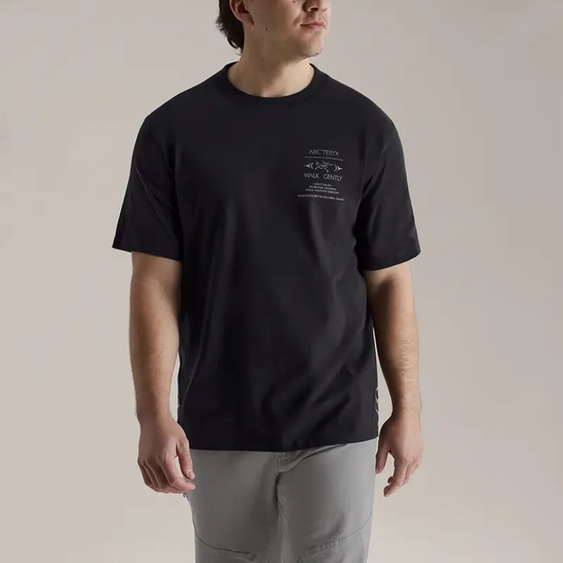Футболка Walk Gently Series SS25 COTTON SALMON SKIN Unisex Arcteryx, черный — фото 2