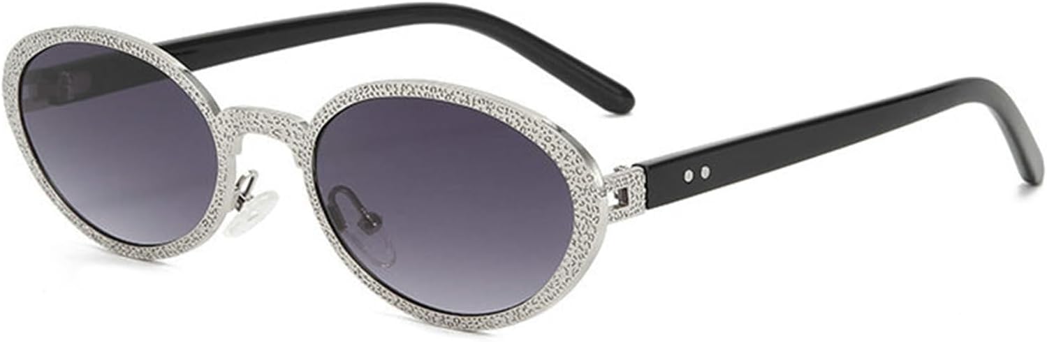 

Классические овальные женские солнцезащитные очки Helena, винтажные мужские панк-очки, маленькая металлическая оправа, градиентные, для улицы, в стиле Y2K, защита от УФ-излучения UV400 S68, C2