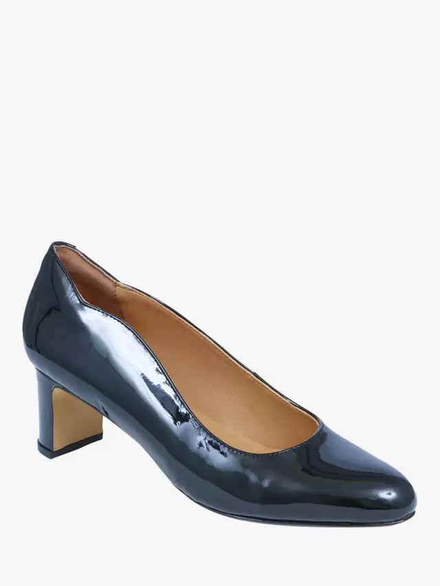 Туфли-лодочки Jones Bootmaker Zoey Leather Scallop Heeled, цвет navy patent — фото 2