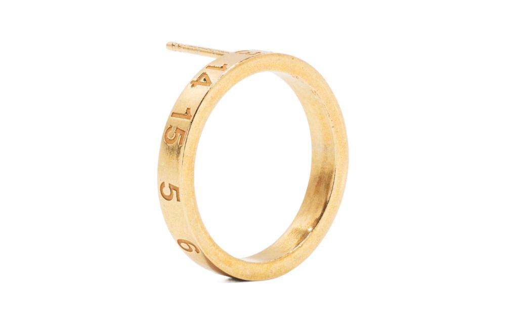 

Серьга с круглым номерным логотипом Maison Margiela, золото