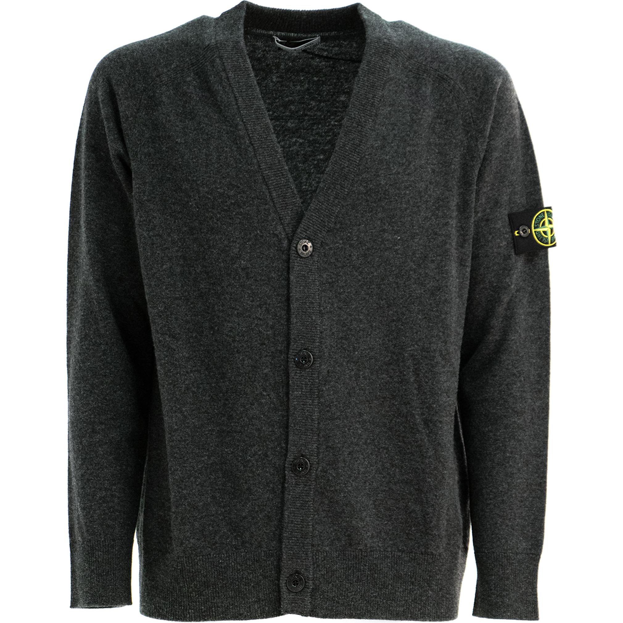 

Кардиган вязаный с V-образным вырезом и нашивкой Compass STONE ISLAND, серый