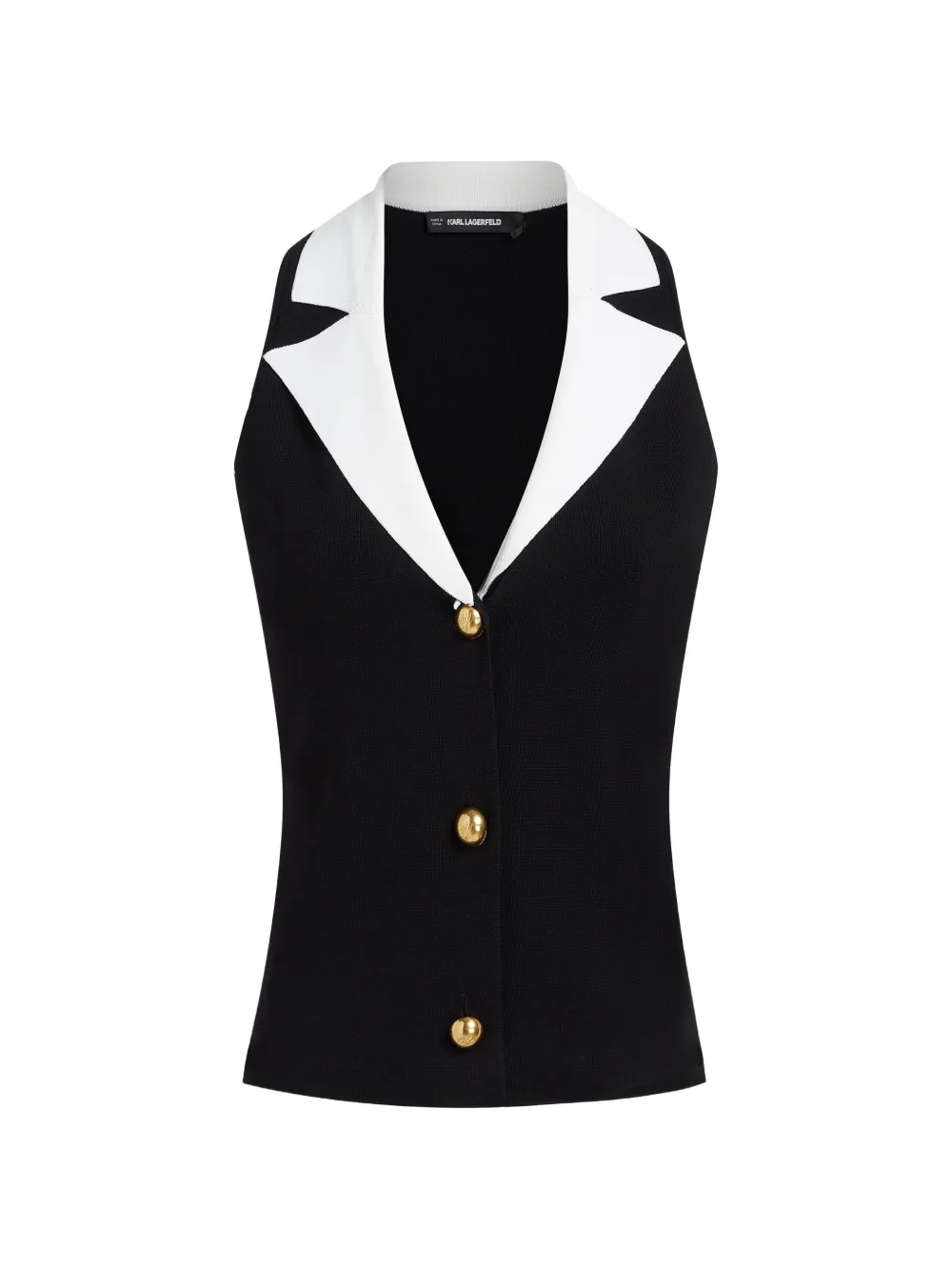 

Топ с V-образным вырезом на пуговицах Karl Lagerfeld, черный
