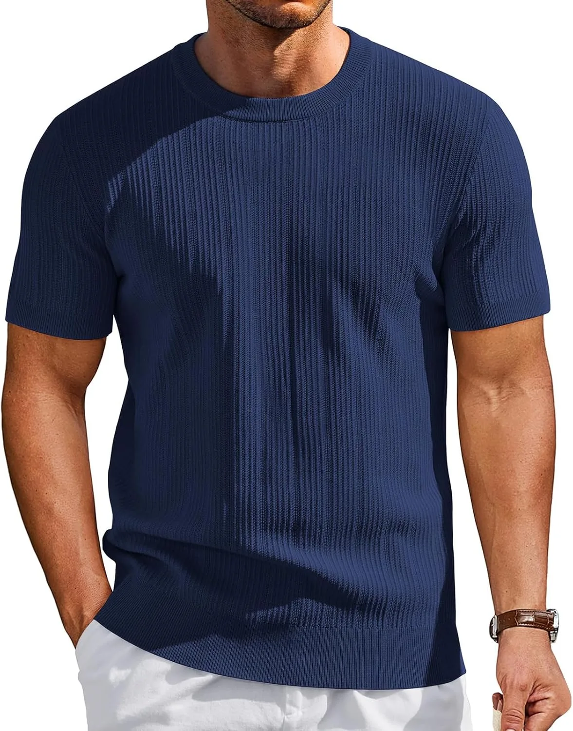 

Футболка мужская короткий рукав oversized джаккард RODYETQQ