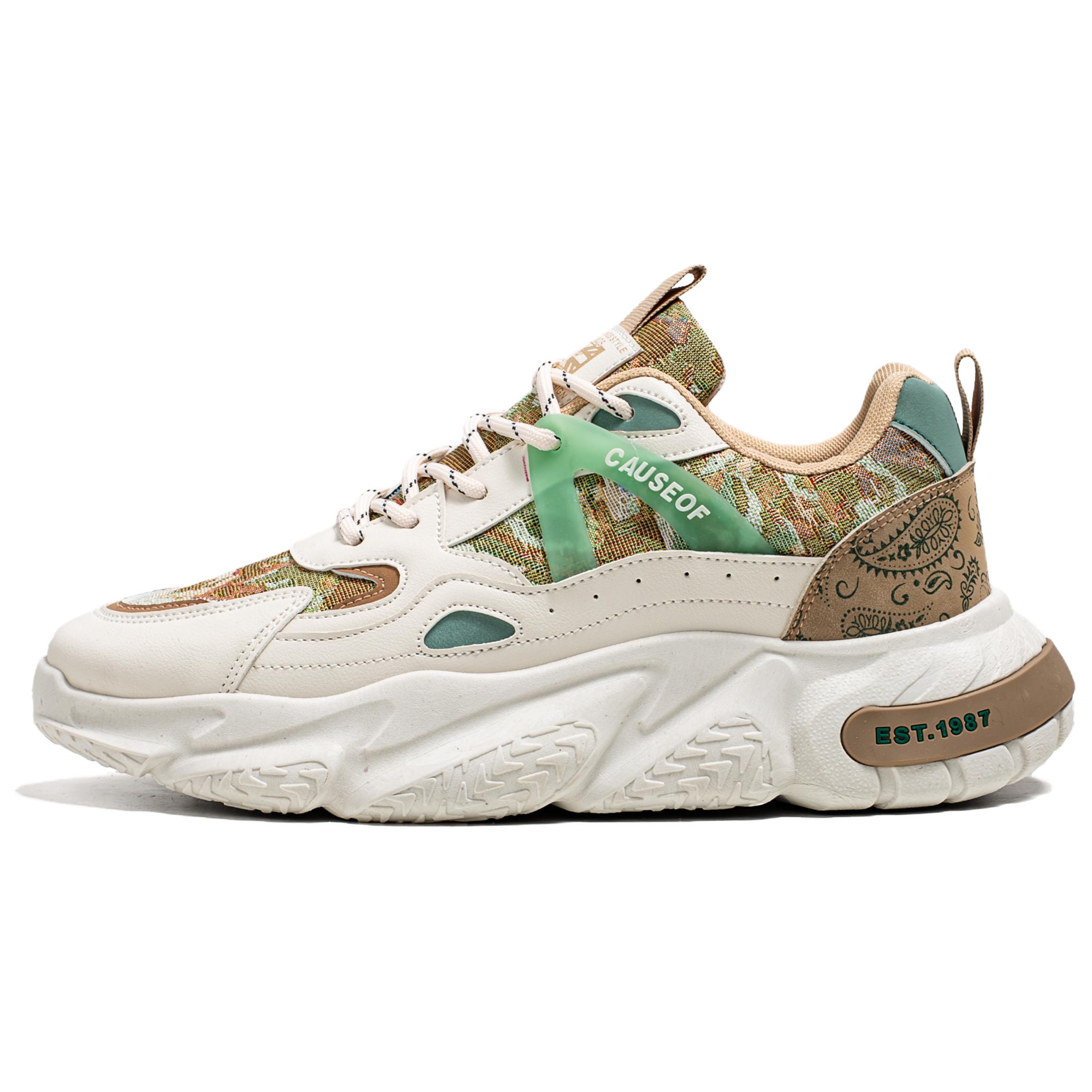 

Износостойкие низкие повседневные туфли для мужчин Dao Tu Sen, Beige Green (Bk2068-Aipai)
