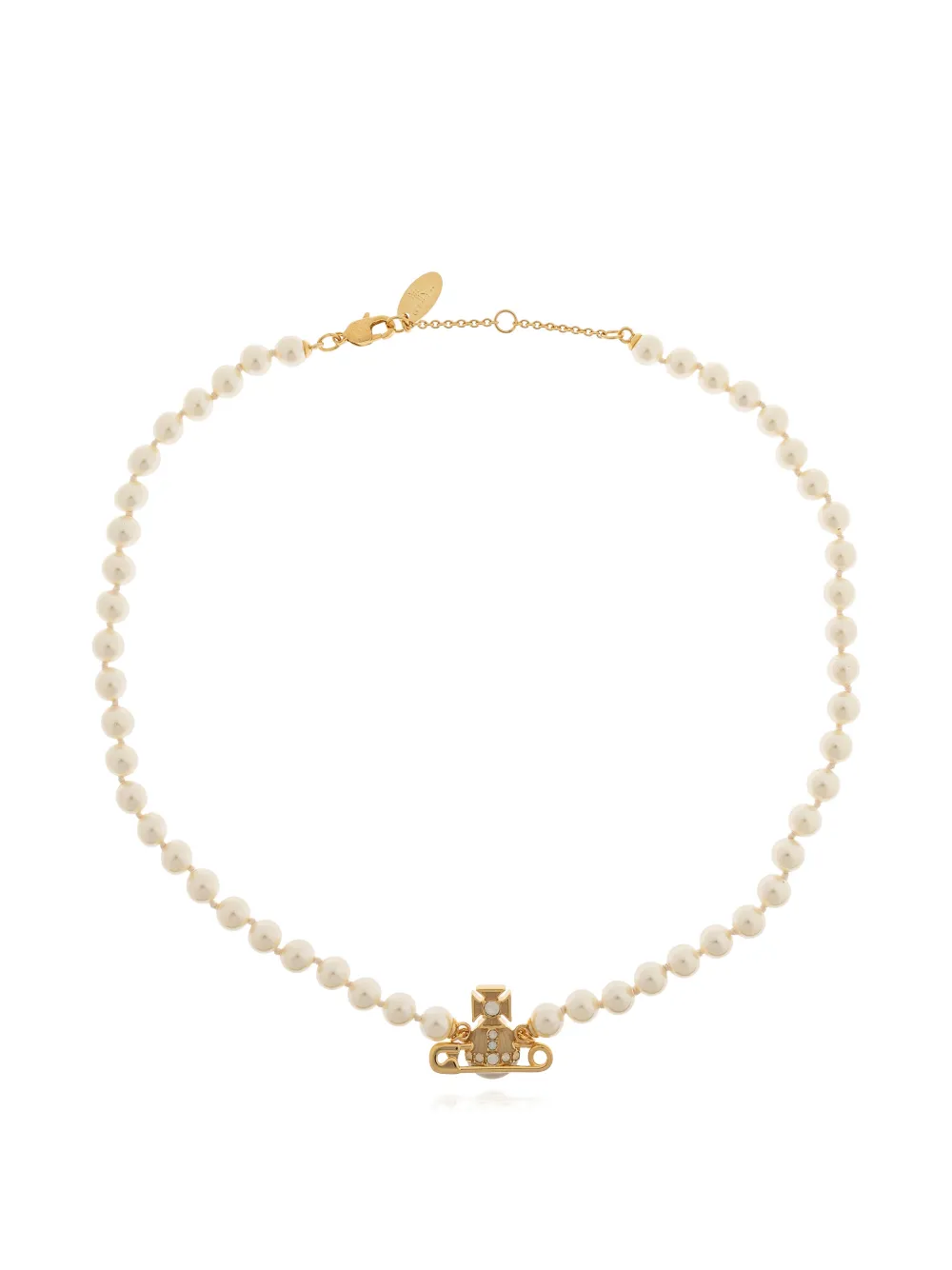 

Ожерелье с бусинами и шармом в виде кошки Vivienne Westwood, золотой