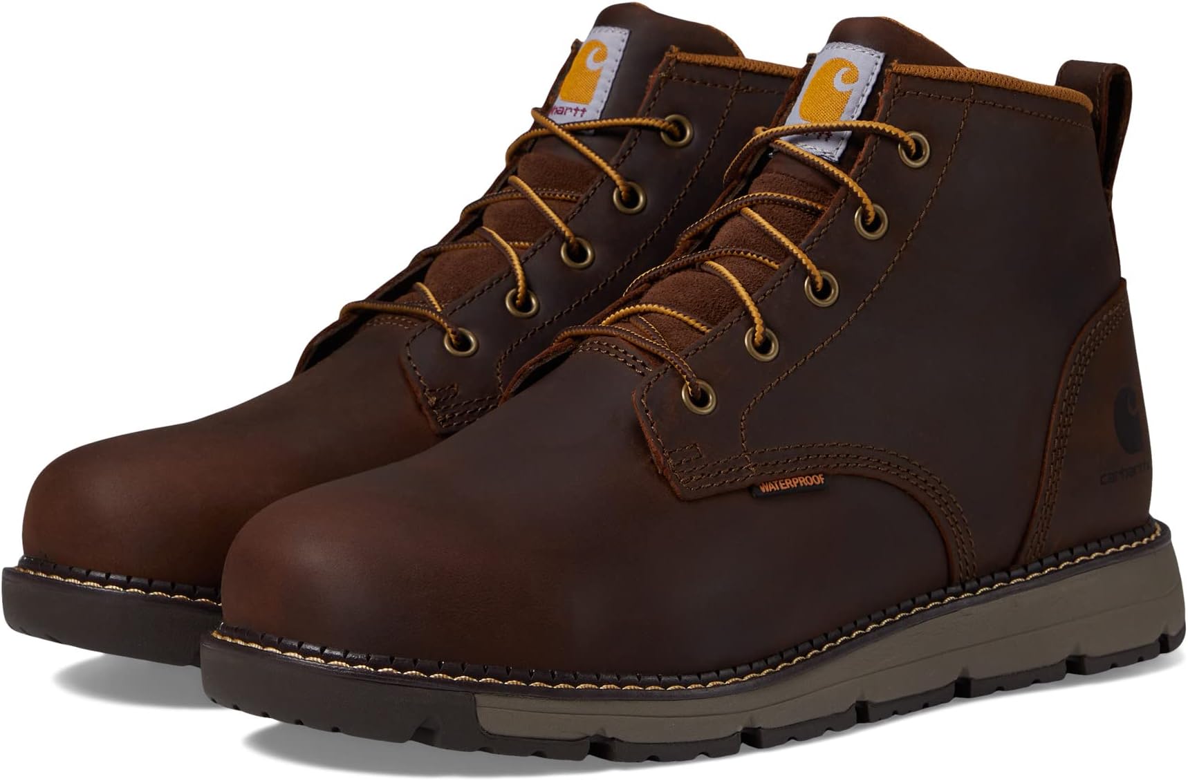 

Рабочая обувь водонепроницаемая со стальным носком Millbrook Waterproof 5" Steel Toe Wedge Work Boot Carhartt, цвет Brown Oil Tanned