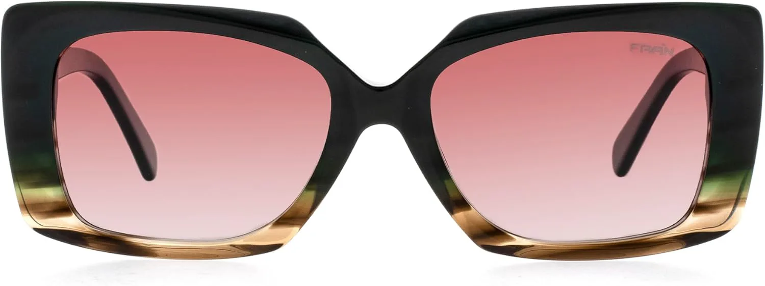 

Солнцезащитные очки FAA'N Square Aviator Y2k из ацетата с поляризацией, модные дизайнерские, для женщин и мужчин, с защитой от УФ-излучения, Green Tortoise