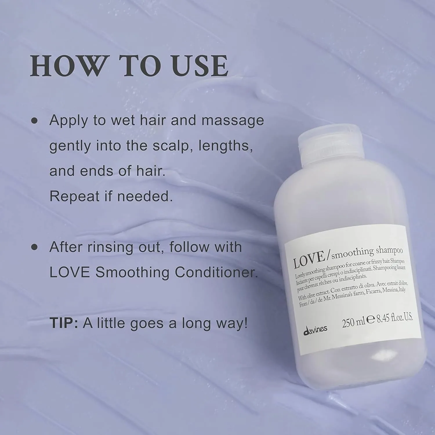 Шампунь Davines LOVE Smoothing | Мягкое очищение для вьющихся и жестких волос | Разглаживает, смягчает и придает блеск Дорожный набор — фото 3