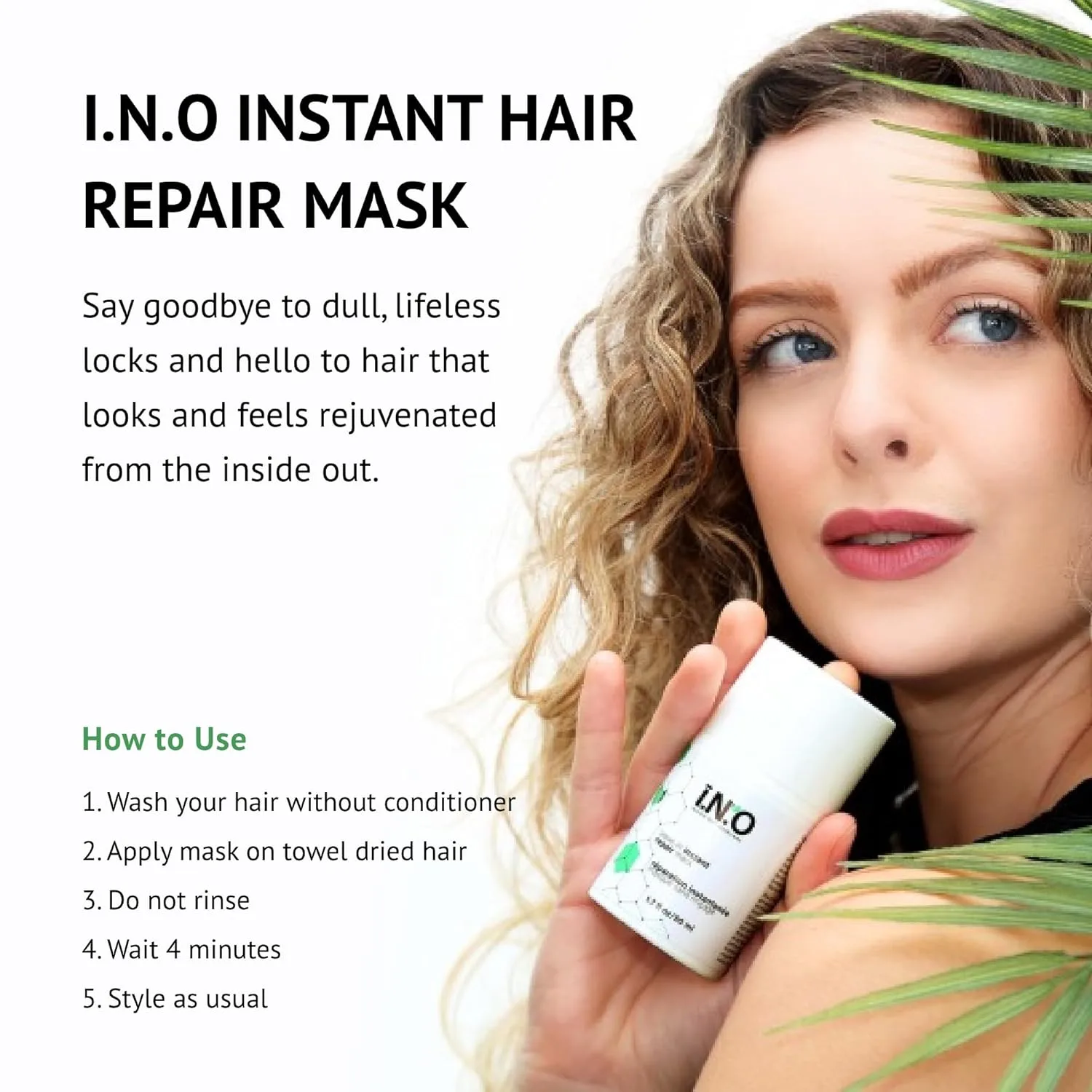 Earthly Body Inside Out Haircare несмываемая маска для мгновенного восстановления волос - 50 мл - укрепляет и восстанавливает для блеска, распутывания и защиты от пушистости - растительная формула - веганская и cruelty free — фото 2