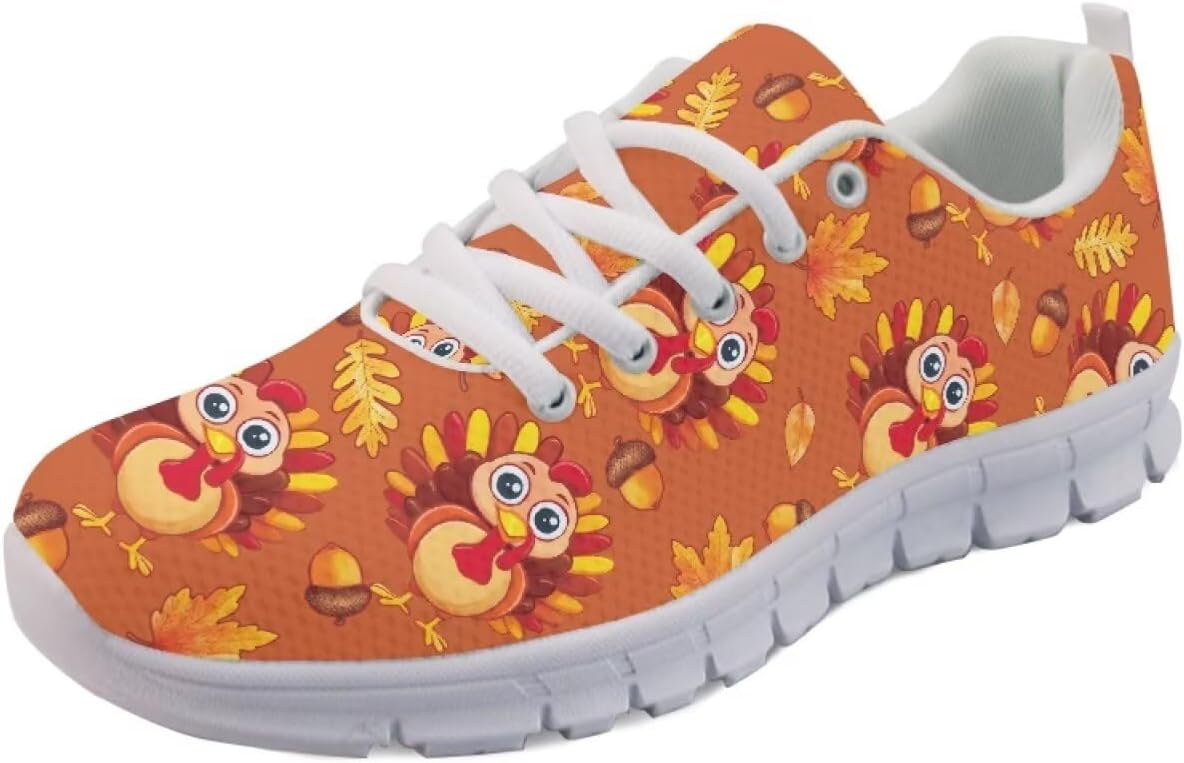 

Кроссовки Forchrinse с милым рисунком мопса, спортивные, для бега и занятий в спортзале, унисекс, легкие, на шнуровке, спортивные кроссовки, Thanksgiving Turkey