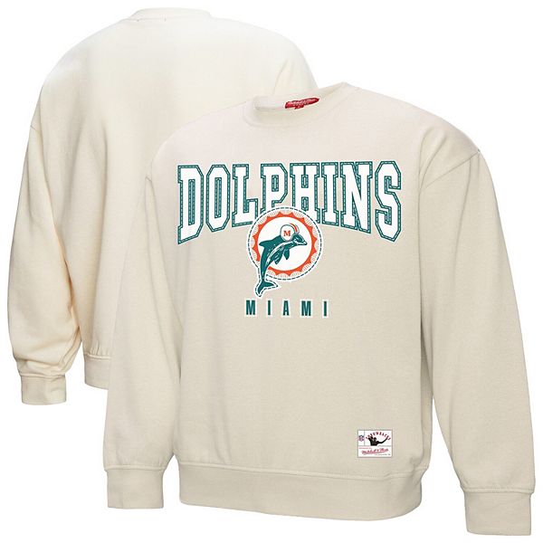 

Женский кремовый флисовый свитшот Miami Dolphins Mitchell & Ness, Бежевый, Женский кремовый флисовый свитшот Miami Dolphins Mitchell & Ness
