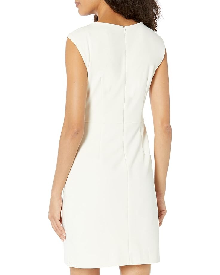 

Платье DKNY Sleeveless Faux Wrap Dress with Hardware, цвет Buttercream