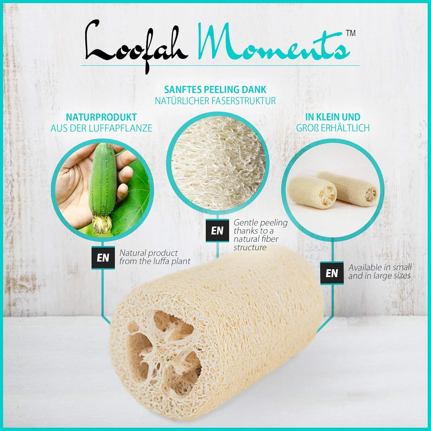 Натуральная губка люфа Loofah Moments 10.5 см Loofah Moments — фото 4