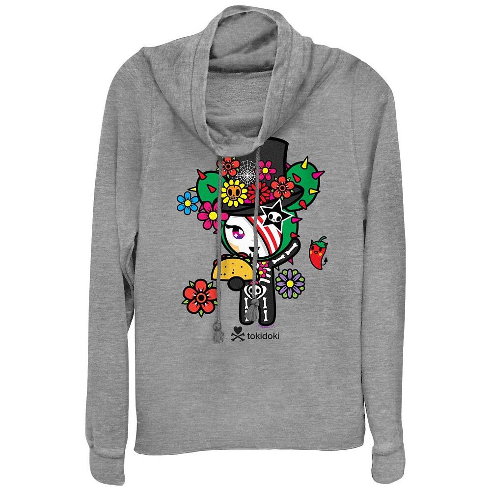 

Легкая одежда для юниоров Tokidoki Day Of The Dead с воротником-хомутом и рисунком, с длинными рукавами Licensed Character, цвет Gray Heather