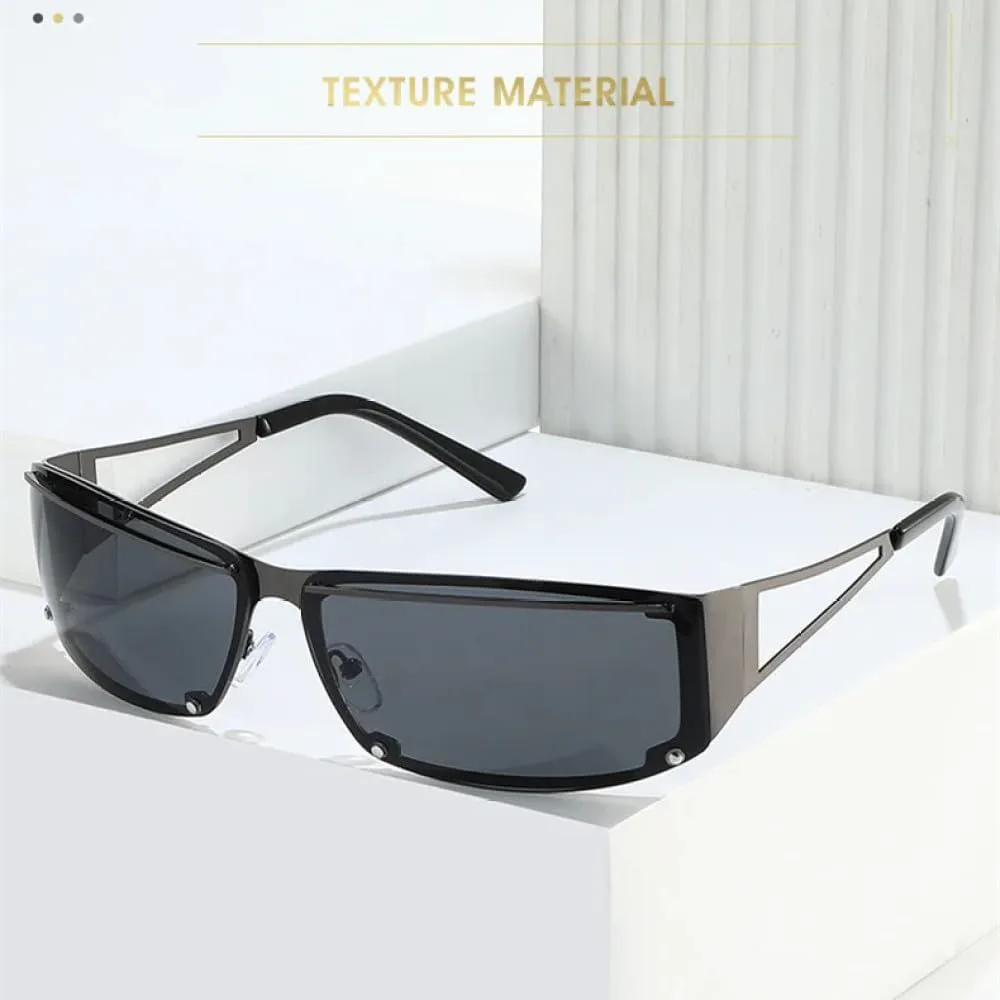 

Панк-розовые роскошные прямоугольные солнцезащитные очки для женщин и мужчин, винтажные зеркальные металлические очки с полыми заклепками MUTYNE, Silver Pink