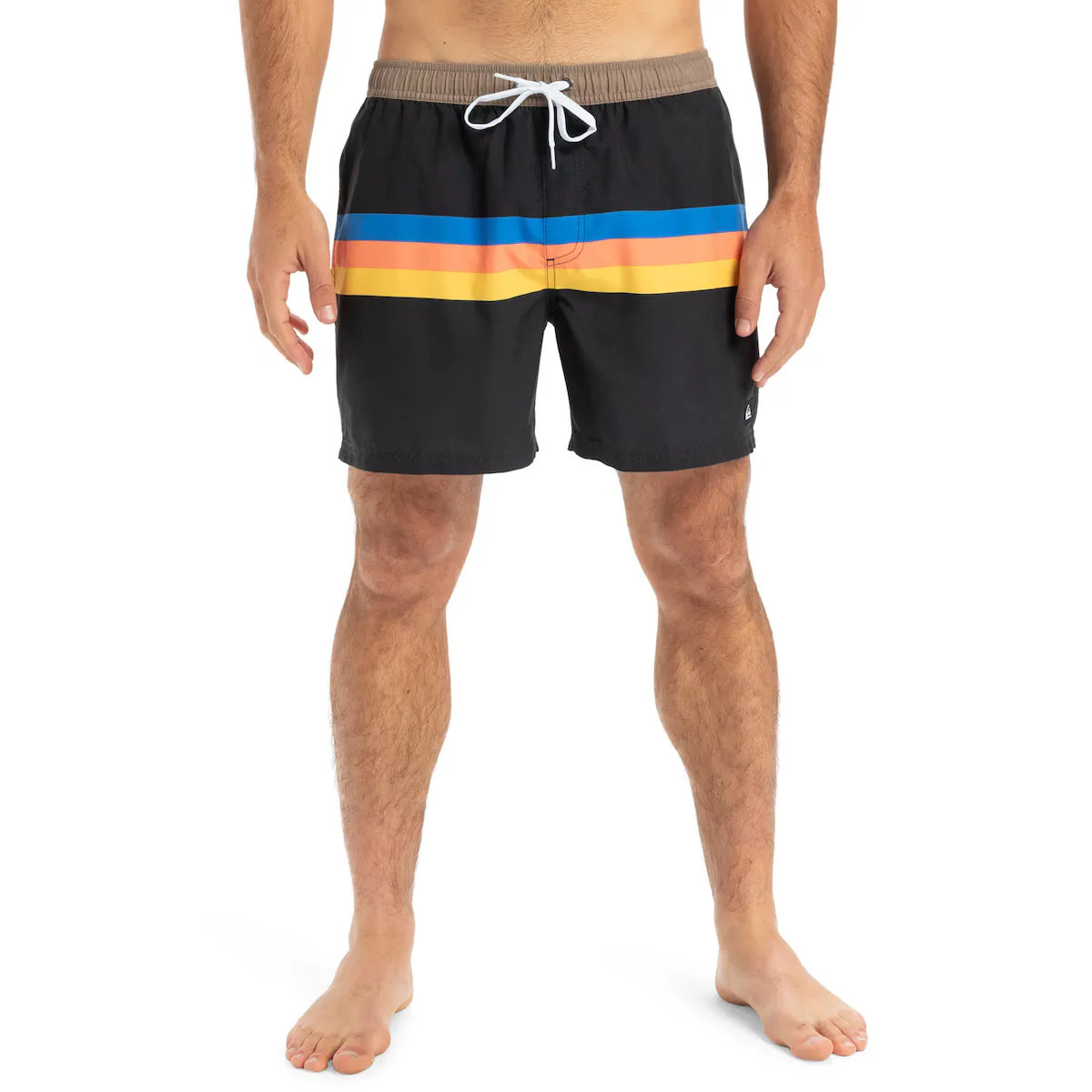 

Мужские повседневные прямые 15-дюймовые плавательные шорты Quiksilver, чёрный