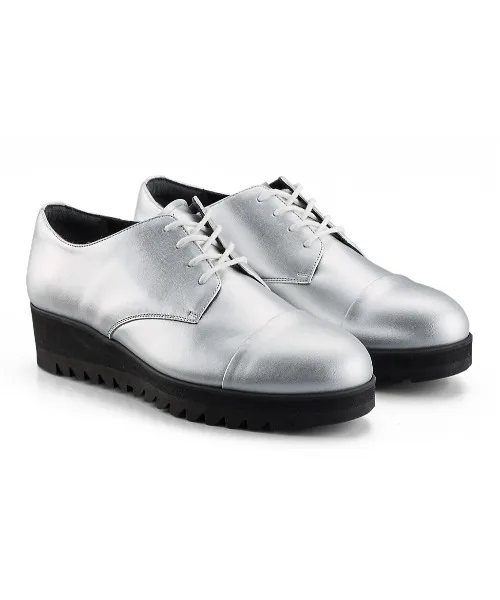 Дерби для мужчин и женщин из натуральной кожи THE ONITSUKA DERBY серебряные — фото 3