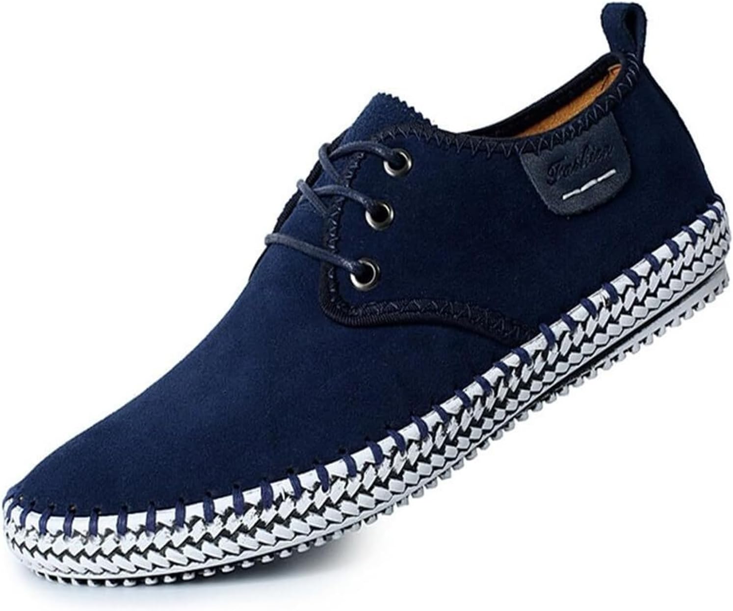 

Мужские повседневные оксфорды из замши с шнуровкой, дышащие кроссовки с круглым носком, прогулочные кроссовки на плоской подошве, ручная прошивка Generic, серый