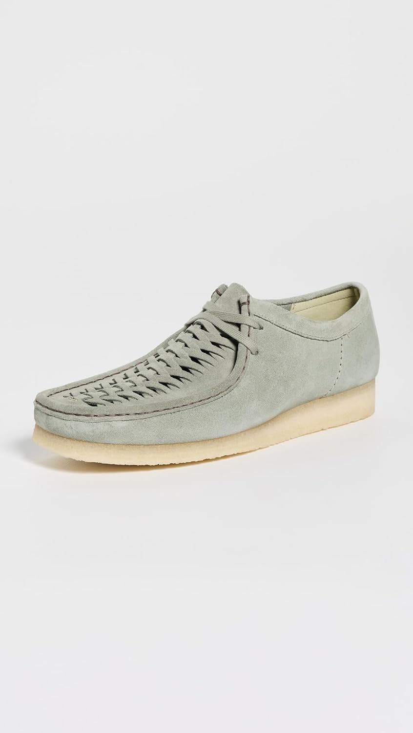 Мужские замшевые плетеные туфли Wallabee от Clarks, шалфейный — фото 2