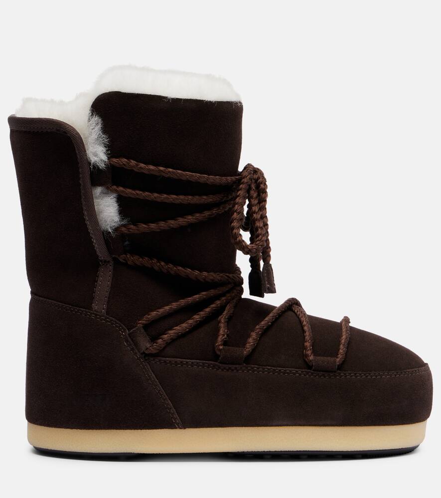 EVX замшевые зимние ботинки с подкладкой из овчины Moon Boot, Dark Brown — фото 4