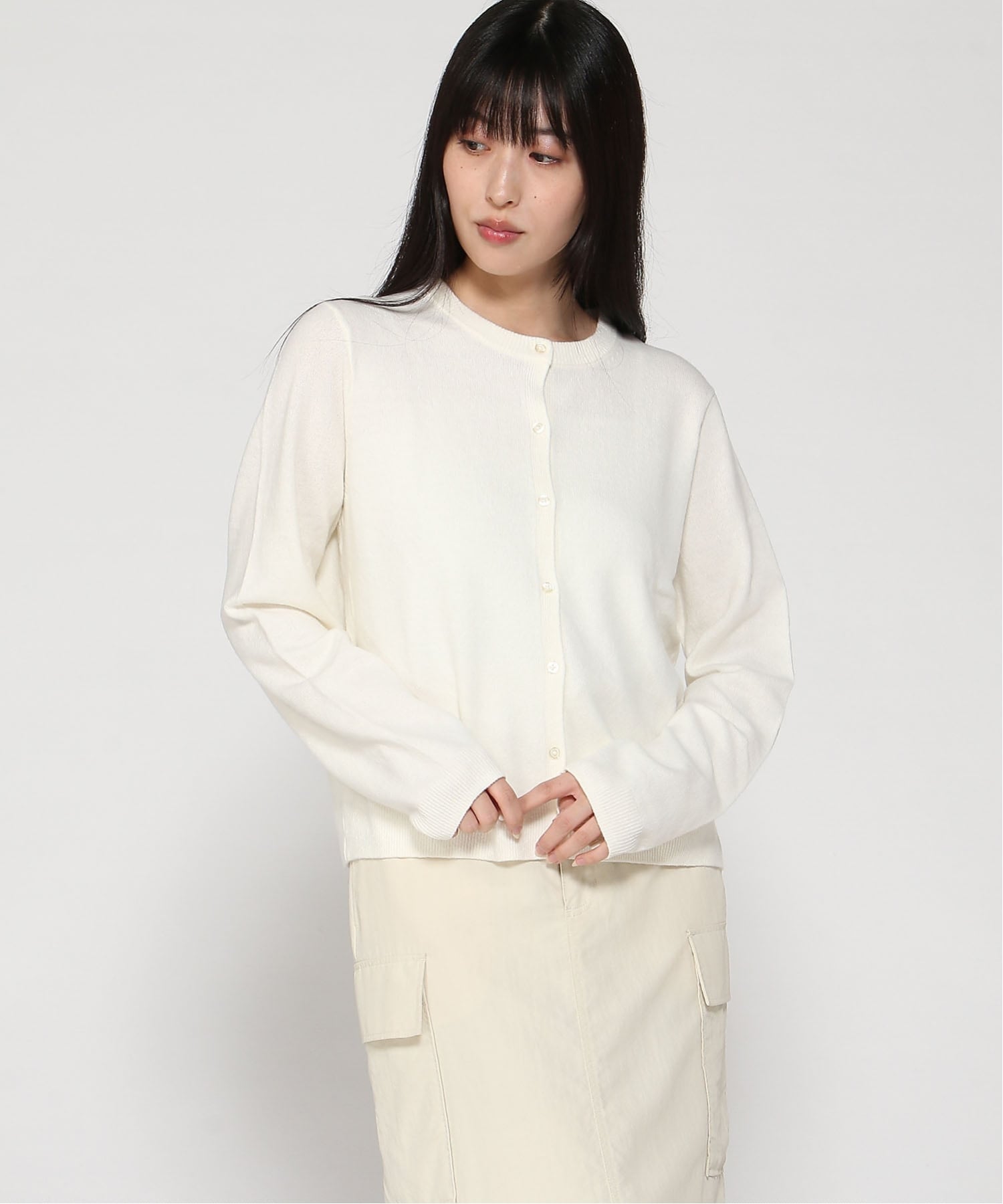(W)CashSoft Укороченный кардиган из кашемира GAP, IVORY_FROST — фото 4