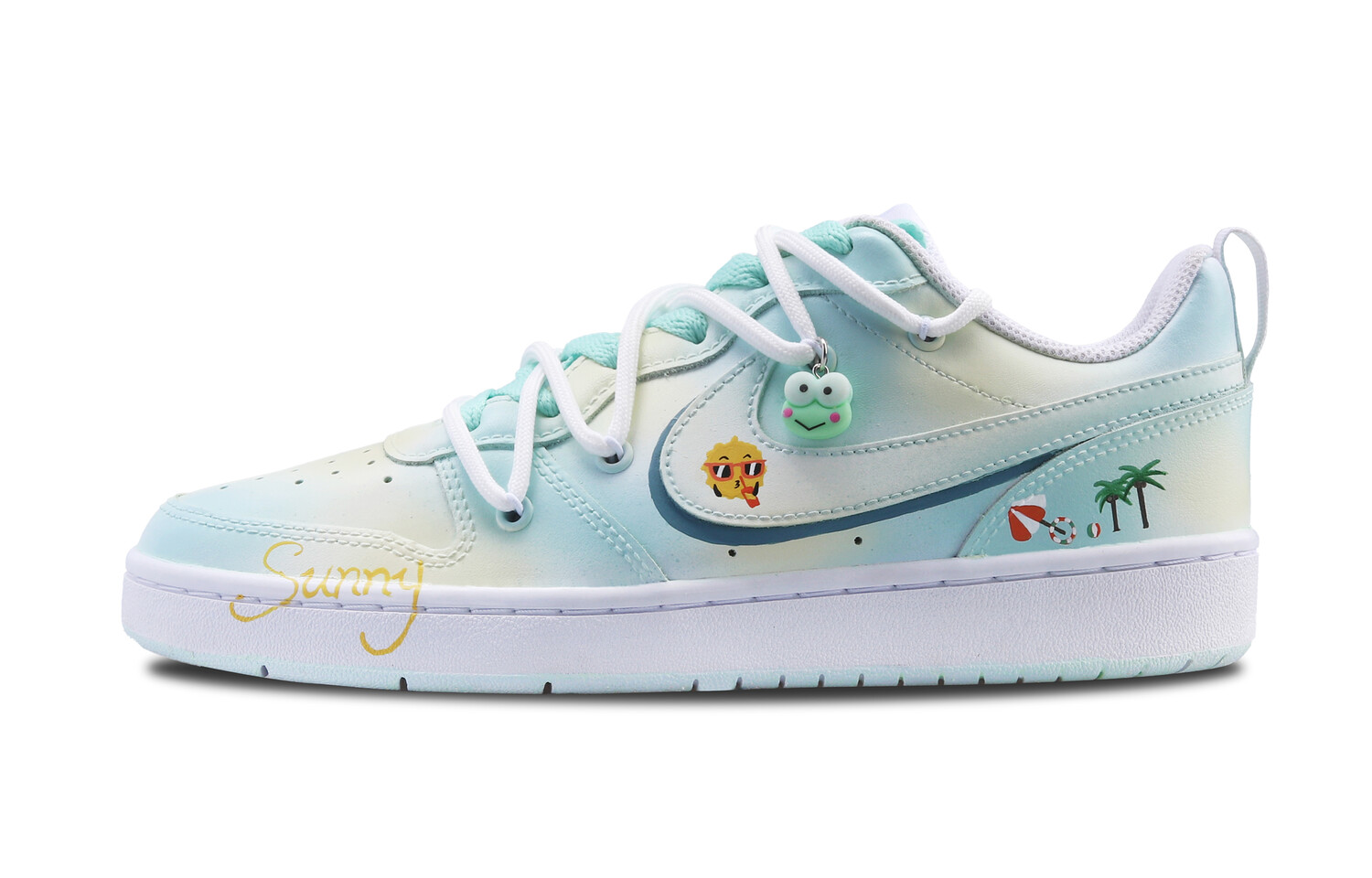 

Кроссовки Nike Court Borough Skateboarding Shoes Women's Low-top White, голубой, Синий, Кроссовки Nike Court Borough Skateboarding Shoes Women's Low-top White, голубой