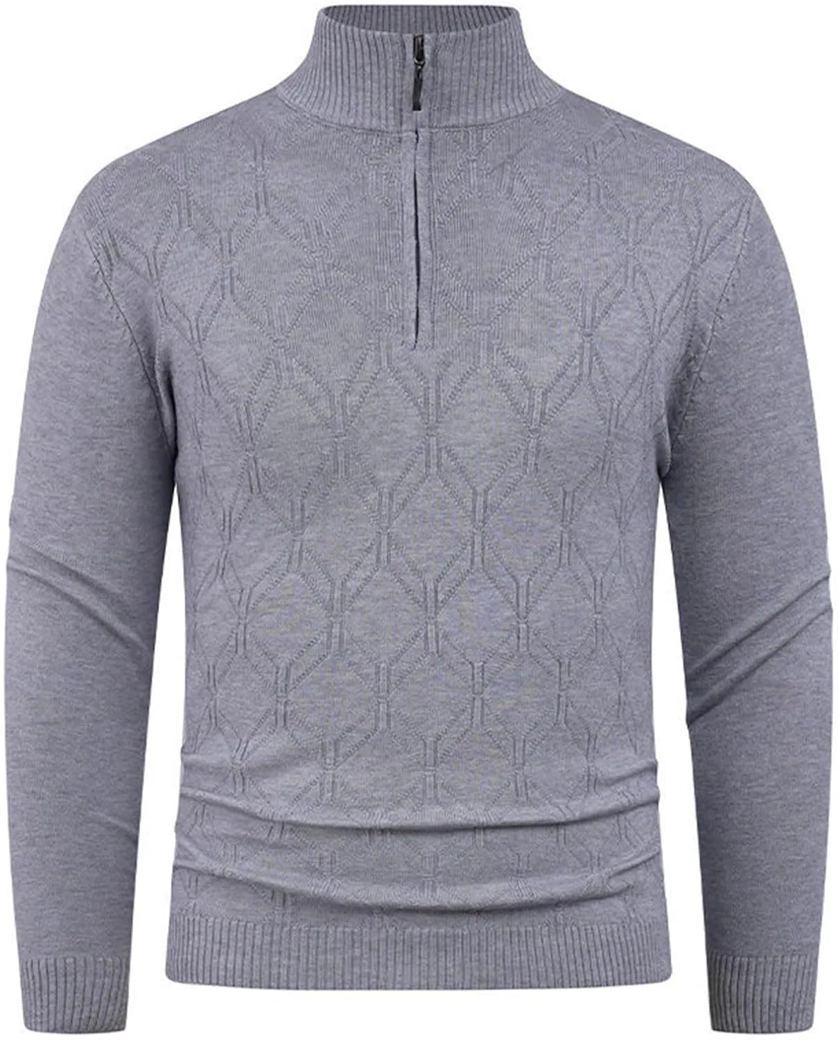 

Мужской свитер с воротником стойкой и молнией на четверть, Casual Cambkatl