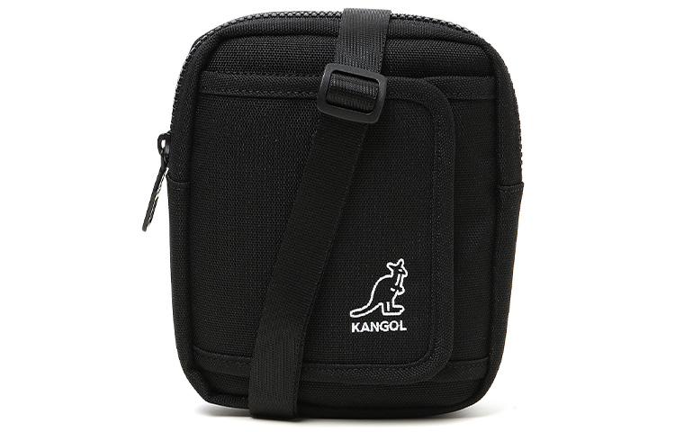 

KANGOL Квадратная сумка из ткани через плечо унисекс серо-черная, Black