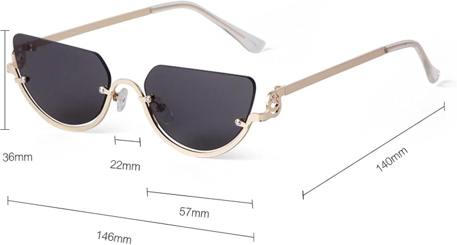 

Модные уникальные полуободковые солнцезащитные очки в форме полукруга для женщин и мужчин, роскошные, металлические, с защитой от УФ-излучения UV400 TVTBBVV, 8