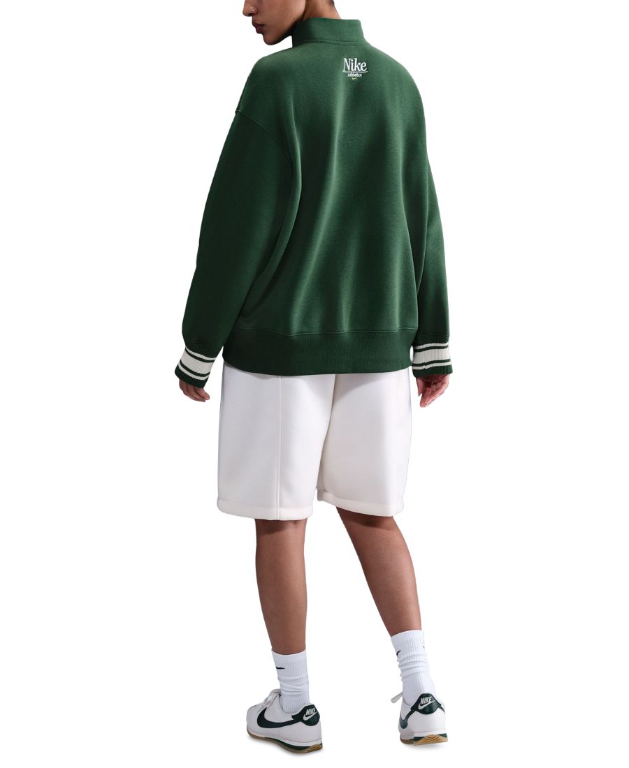Женская толстовка Sportswear Phoenix Fleece Oversized с застежкой-молнией на четверть длины Nike, Fir/lt Orewood Brn/laser Orange — фото 2