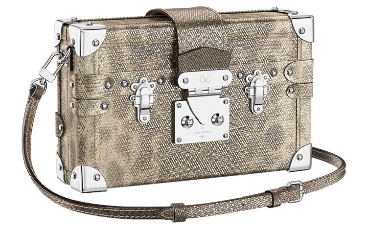 

LOUIS VUITTON Маленький жесткий чемодан на плечо через плечо из кожи змеи