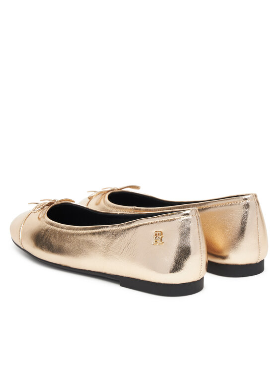Балетки Metallic Toe-Cap FW0FW08920 Tommy Hilfiger, золотой — фото 3