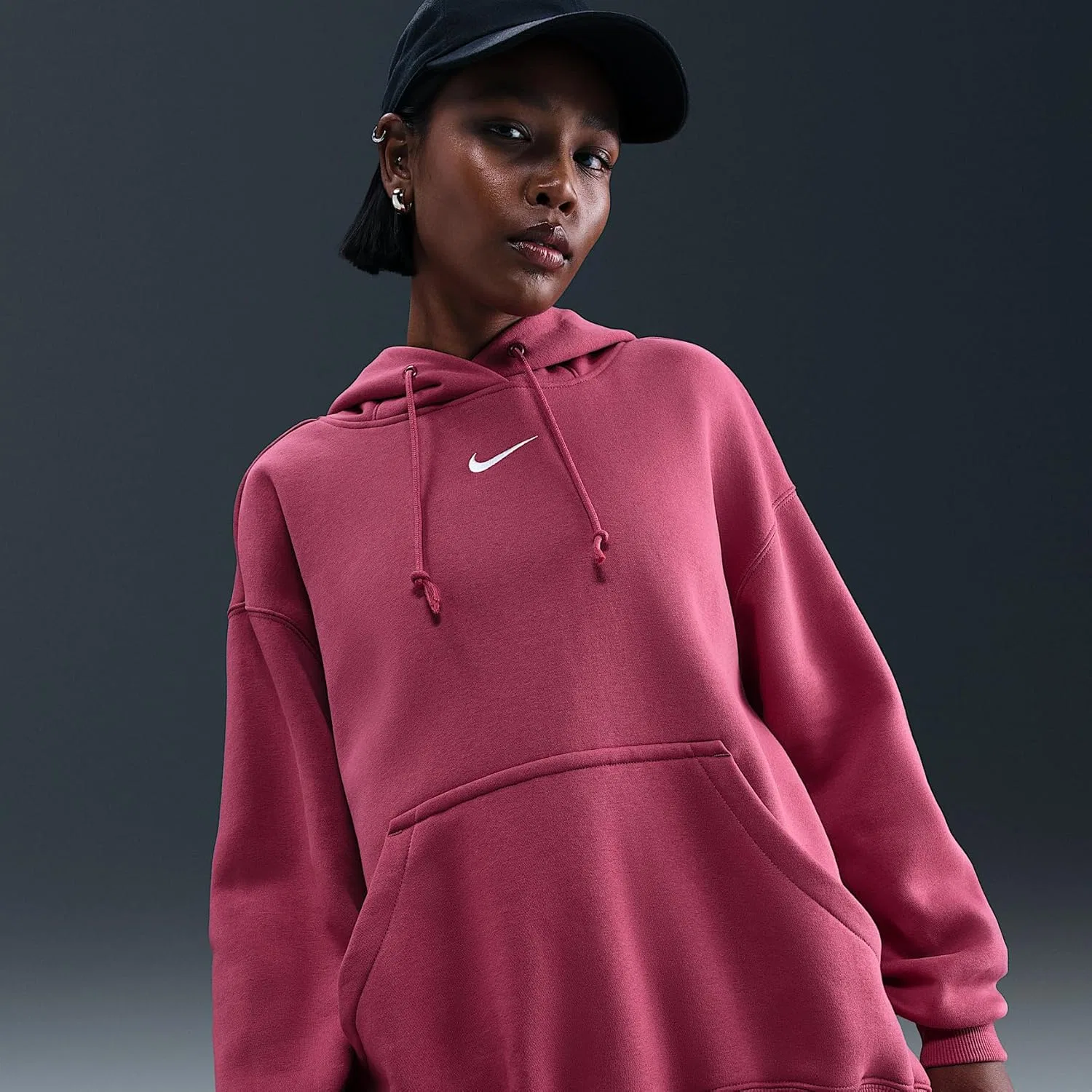 Толстовка женская Nike oversized, Sweet Beet/Sail — фото 3