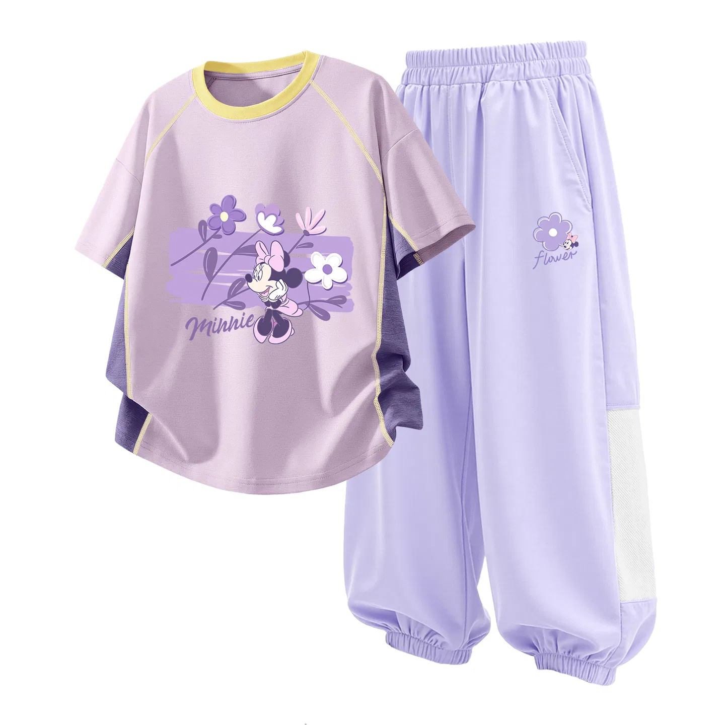 Детский спортивный костюм Casual Sportswear 2 Piece Set Disney, Di Chao Flower Purple+Diloranney Clover Purple