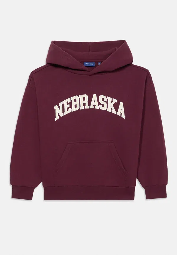 Толстовка Osjgraham sweat hoodie Only & Sons Junior, сиренево-винный/белый — фото 3